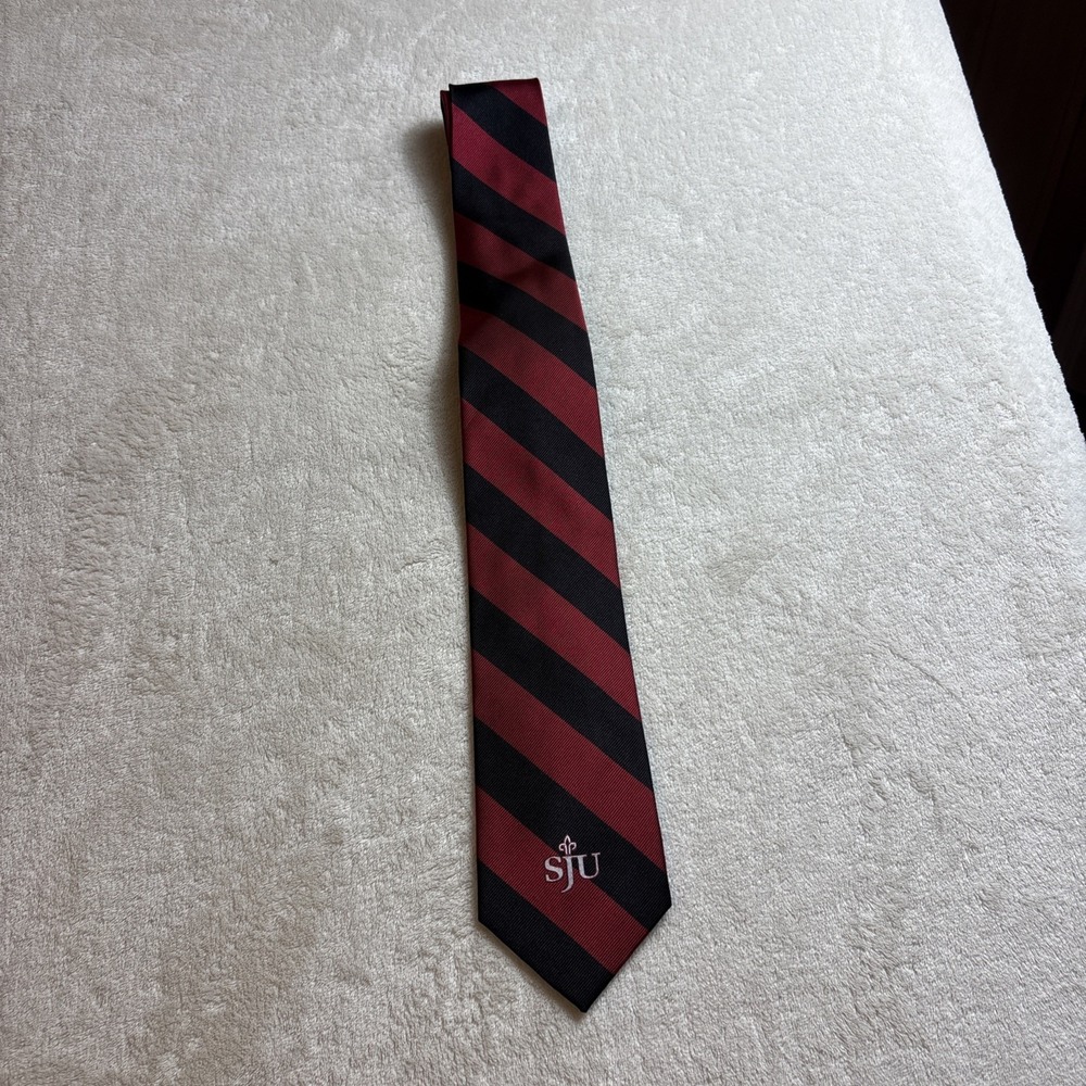 NEW SJU St Joseph University  University Necktie Neck Tie 100% Silk Striped
